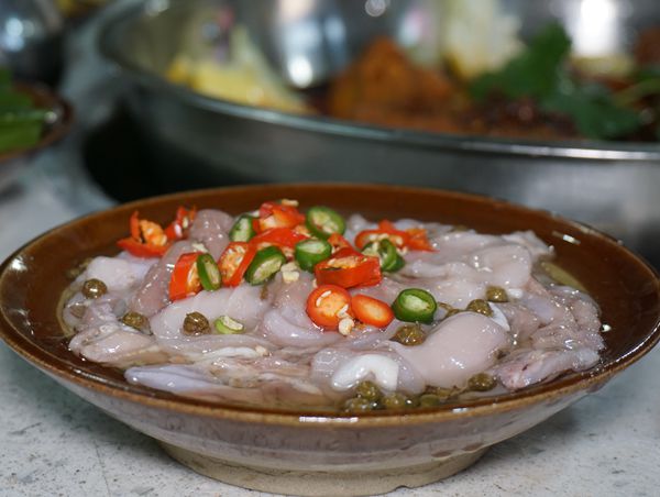 码头城 码头味 邓对贰扎皮蹄花 码头城市一道特色民间美食