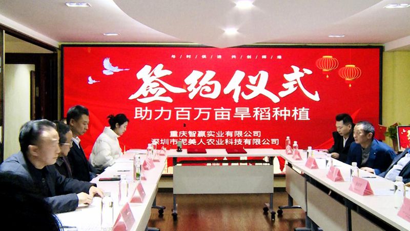 重庆智赢实业有限公司与深圳市泥美人农业科技有限公司“助力百万亩旱稻种植”签约仪式在渝圆满举行